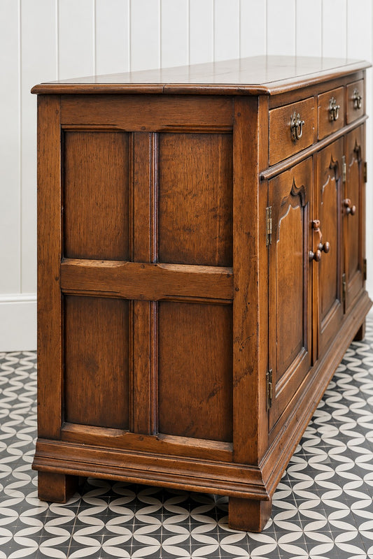 Vintage eiken dressoir – 3 deuren en 3 laden | CAS 020