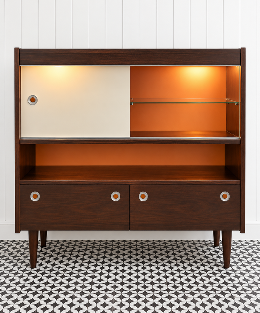 Vintage zilverkast 600-610 – Wengé Wit | CAS 018