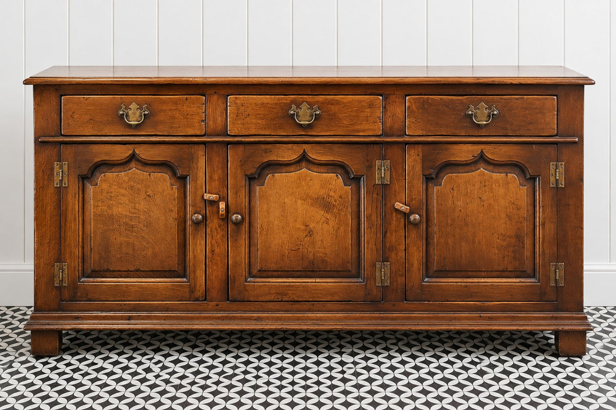Vintage eiken dressoir – 3 deuren en 3 laden | CAS 020