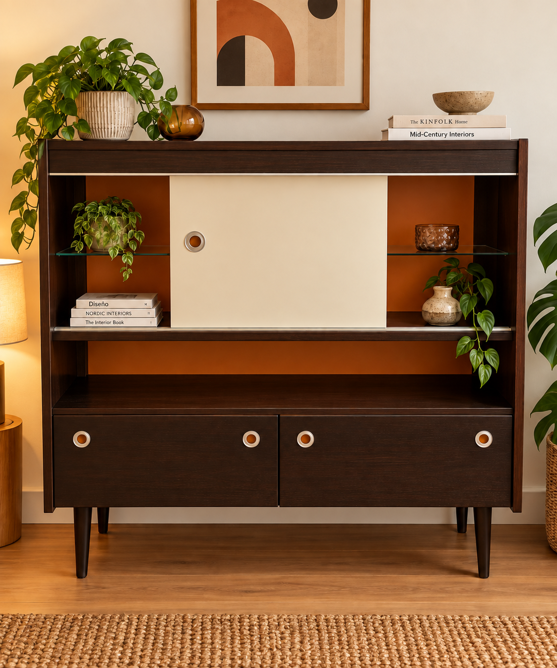 Vintage zilverkast 600-610 – Wengé Wit | CAS 018