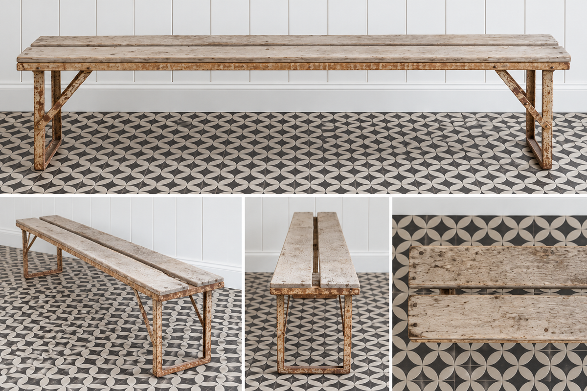 Vintage houten bank – Naturel verweerd | CAS 026