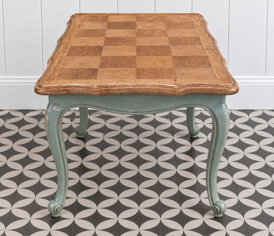 Vintage salontafel Distressed Green – Dambordblad | CAS 028